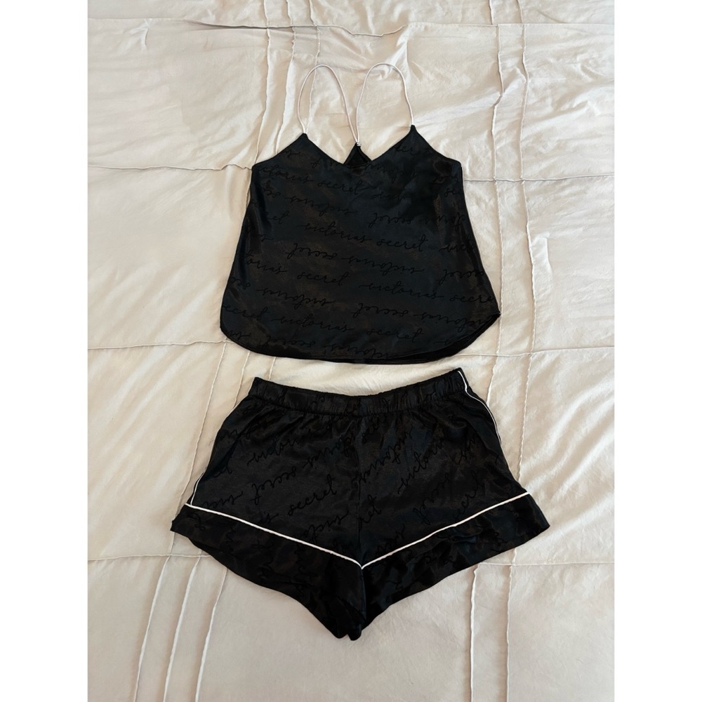 Black Satin Victoria’s Secret Sleepwear Set